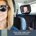 Dreambaby 360 Adjustable Baby Car Mirror - Extra Wide Convex View - Shatter-Resistant Acrylic Double Strap Headrest Mount - Rear Facing Infant Backseat Mirror for Car
