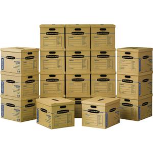 Bankers Box Medium Classic Moving Box, 20-Pack, Reinforced Handles, Tape-Free Assembly, 19 x 14.5 x 15.5 Inches (8817202)