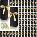Windyun 50 Pcs Tumblers Gift Box with Ribbon for 12oz, 20oz, 30oz Sublimation Glass Gift Boxes for Packaging Tumbler Skinny Glass for Shipping Wrapping Exhibition(Black)