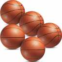 Mini Basketball Set for Kids - 6 Inch (5 Pack) w/Hand Pump - Small Size Indoor Mini Hoop Balls for Toddlers - Over The Door Basketball Games, Indoor & Outdoor, Small Hoops, Pool Play & Party Favors (Orange)