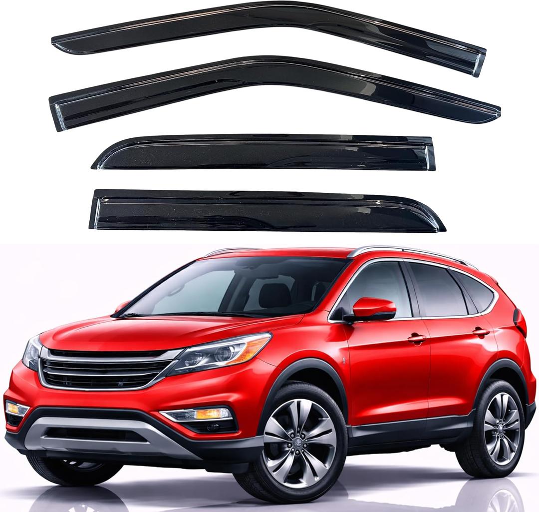 KPY Rain Guards Fit for 2012-2016 Honda CRV, Out-Channel Window Visors Vent Wind Deflectors 4PC, Car Accessories for 12-16 CR-V