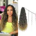 Goddess Box Braids Pure Protein Fiber Close to Human Hair 14 Inch 8 Packs Boho Crochet Braids with Soft Curls Bohemian Braids Crochet Hair for Black Women (14Inch,T27)