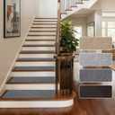 Extra Wide Non Slip Stair Treads for Wooden Steps 9" x36'' 15 Pack Extra Wide Carpet Runners with Reusable Adhesive, Step Pads for Dogs, Kids, Seniors, Machine Washable Dark Grey
