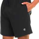 Champion Mens Swim Trunks with Mesh Liner, 7" Inseam Quick Drying Mens Bathing Suit, Board Shorts for Swimming and Beach (X-Large, Black)