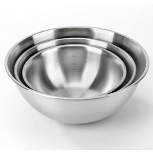 3-Set Stainless Steel Mixing Bowls Set (6.3"+7.1"+8.26"), Metal Bowl Sets with Measurement Marks, Dishwasher Safe & Stackable - Perfect for Baking, Salad Making, Meal Prep and Kitchen Use