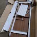 Tangkula Mid-Century Modern TV Stand for TVs up to 70" - Wooden Console Table with Storage Shelves, Cabinet and Drawer, Living Room Entertainment Center (Walnut & White)