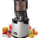 Cold Press Juicer Machines,Fretta Slow Masticating Juicers with 5.3" Large Feed Chute Fit Whole Fruits & Vegetable Easy Clean Self Feeding Juice Extractor,Tritan Material BPA Free 250W,Stainless Steel (Silver)