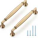 HOME EDIT 5 Pack 5 Inch Champagne Bronze Cabinet Handles Solid Zinc Alloy Pulls for Kitchen, Dresser, Closet & Bathroom Cabinets Hardware
