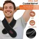 Cordless Neck Massager with Heat, Red Light Therapy for Neck, Neck Heating Pad for Pain, Heated Neck Wrap, 660nm 850nm, FSA Eligible HSA, Heated Neck Massager, 3000mAh Battery, Black