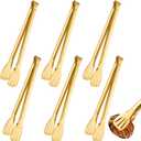Supkiir 6 Pack 12 Inch Gold Serving Tongs, Stainless Steel Salad Serving Tongs for Buffet, Serving Utensils Gold Tongs for Serving Food Wedding Party Catering Barbecue