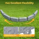 16 Pack(24FT) No Dig Landscape Edging with 48 Spikes,3 Inch Tall Stone Gray Faux Stone Edging for Landscaping,Garden,Flower Beds,Grass,Yard,Paver,Pathway Decorative Fence