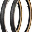 2 Pack Mountain Bike Tire 26" Strong Grip Compatible Replacement Bicycle Tire for MTB Mountain Bicycle (Brown Side Wall (2 Tires))