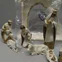 Ivory and Gold Christmas Nativity 10 Piece Set Holiday Decoration New 31379