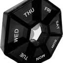 Black Daily Pill Case 7 Day Travel Pill Organizer with 1 Time a Day Compartments