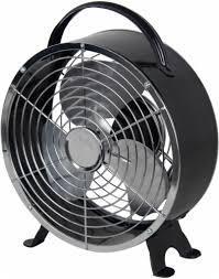 Cool Works Retro Drum Fan - Black, 6 in
