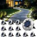 2.8 Inch Mini Solar Ground Lights 12 Pack, Solar Lights Outdoor Waterproof, Solar Garden Lights Outdoor Landscape Lighting for Pathway Walkway Patio Yard Driveway, Cold White