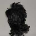 Men's 80s Short Black Mullet Wig, Disco Rocker Punk Synthetic Cosplay Halloween Wig