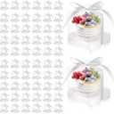 Gerrii 100 Pcs Clear Plastic Individual Cupcake Boxes 3.5" Single Cupcake Containers Transparent Ornament Gift Box with Inserts and Ribbon for Wedding Baby Shower Party Favor (Gold and Black)