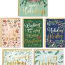 Spercy 24 Pack Gold Foil Christmas Card With Envelopes & Stickers, Holiday Season Greeting Cards for Family Friends, Xmas Greeting Cards And New Year Cards Bulk