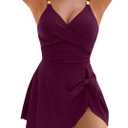 Blooming Jelly Womens One Piece Swimsuit Tummy Control Bathing Suit Gold Metal Tie Knot 2026 Swim Dress (X-Large, Fuchsia)