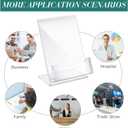 Crtiin 6 Pcs Acrylic Slanted Sign Holder with Business Card Holders Clear Display Stand Flyer Stand with Gift Card Holder for Office Table Advertisement Brochure (4 x 6 Inch,Side Insert)