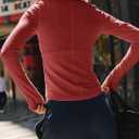 Womens Long Sleeve Turtleneck Shirt Crop Basic Tops Slim Fitted Top Going Out Y2K T Shirts (Red, S)