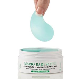 Mario Badescu Hydrogel Under Eye Patches (30 Pairs)  Hydrating Eye Masks for Puffy Eyes, Dark Circles, Fine Lines, with Hyaluronic Acid & Niacinamide, Soothing & Plumping