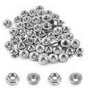 55 Pack M6 Serrated Flange Hex Nuts, M6-1mm Hexagon Flange Nuts, 304 Stainless Steel, Metric Nuts Fasteners, Locknuts Replacement Nut with Plastic Case for DIY Home Mechanism