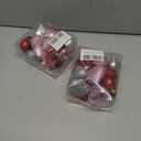 2 x Melisheer 24pcs Valentines Day Heart Ornaments, Classic Red Pink Silver Shaped Hanging Baubles with 2 Sizes, Valentine's Decorations for Tree, Love Decor Outdoor Wedding Party Gift