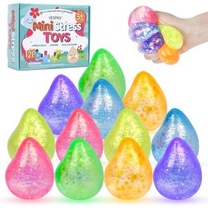 12 Pcak Fidget Stress Balls, Slow Rising Stress Ball for Kids Adults,Hand Therapy Sensory Squishy Ball,Bulk Squishy Squeeze Ball Set and Birthday Party