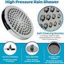 High Pressure Shower Head - Anti-Clogging Silicone Nozzles - 2.5 GPM Removable Restrictor - Easy to Clean Adjustable Replacement - easy to install with Plumbers Tape - 6 inch - Classic Chrome Finish