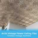 Art3d 2 x 2 ft Vintage Flower Drop Ceiling Tiles, 24-Pack, Antique Gold
Cover 96 sq.ft, Lightweight, No Warping, Compatible with Grid System, Ideal for Living Room & Household Renovation