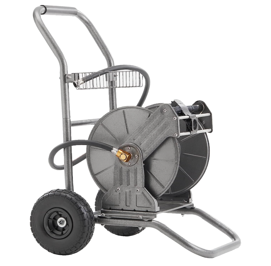 Giraffe Tools Garden Hose Reel Cart with Wheels, 200FT of 1/2 Capacity