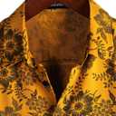 JOTOOK Mens Hawaiian Shirt Short Sleeve Button Down Tropical Shirts Casual Floral Summer Beach Shirt (Yellow, XXL)