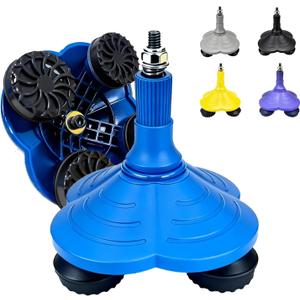 Cane Tips 3/4 Inch Extra Wide Heavy Duty Base Self Standing Cane Tip, 360Pivoting Quad Base for All Terrains, Shock-Absorbing and Non-Slip (Sky Blue)