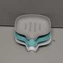 3 Pack Silicone Soap Dish with Drain, Bar Soap Holder for Shower/Bathroom, Self Draining Waterfall Soap Tray/Saver for Kitchen, Keep Soap Dry, Easy to Clean