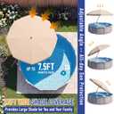 Cinnvoice 7.5ft Above Ground Pool Umbrella with Clamp, Outdoor Pool Sunshade for Oval Rectangular Swimming Pools, UPF 50+ UV Protection, Adjustable Poolside Umbrella for Patio Outdoors(Beige)