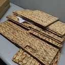 12 x 10 in Water Hyacinth Storage Baskets, Wicker Storage Baskets for Shelves, Foldable Square Bins for IKEA Kallax Set of 3, Large Cubby Rattan Basket, Wicker Basket for Organizing