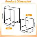 4 Pack Metal Plate Organizer Set 2 Large & 2 Small Dish Rack Organizer for Cabinet, Countertop, Pots, Pans, and Cutting Boards, Rustproof Black