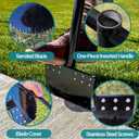 One-Piece 40in Manual Edger Lawn Tool with Spring Steel Blade Manganese Steel Border Edger for Landscaping Rustproof Half Moon Edger with Rubber Handle for Garden Maintenance