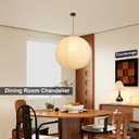 Large Paper Pendant Light with Cord and Canopy, 23.6in Off White