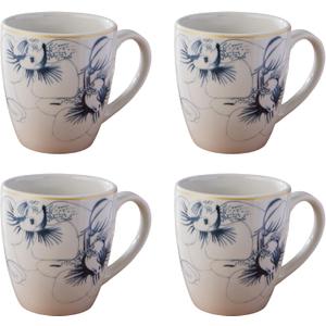 Vajillas Corona Set of 4 Large Ceramic Mugs – 12,8  oz Coffee, Tea