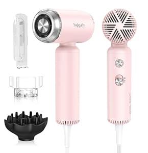 SUPGALIY Hair Dryer - Mini HairDryer, Ionic High-Speed Motor for Fast Drying, Portable Lightweight Blow Dryer, Quiet Blowdryer with Magnetic Curly Diffuser & Concentrator for Home Travel ONLY 110V