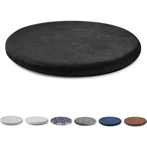 Round Memory Foam Chair Cushion Circle Bar Stool Pad Detachable Chair Seat Cushion with Removable Cover and Rubber Back Anti Slip Kitchen Dining Chair Pad 11 Inches Black