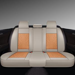 GXT Bench Seat Cover, Premium Faux Leather Bench Seat Covers for Trucks - Universal Fit for Most Sedans SUV Pick-up Truck, Durable for Long Lasting Protection(Khaki and Orange)
