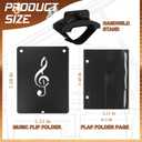 1 Set Adjustable Marching Band Lyre for Trumpet with Flip Folder, Wooden Holder Trumpet Lyre with 12 Double-Sided Sheet Music Pages for Clarinet Flute Trombone Saxophone