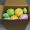 16 Pcs Thanksgiving Fake Pumpkins Fall Decor Colorful Foam Artificial Pumpkin Fall Party Decorations Harvest Assorted Size Faux Foam Decor for Thanksgiving Autumn Halloween Party(Pastel Color)