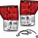 G-PLUS Tail Lights Assembly Compatible with Toyota Tundra 2007-2013,Rear Brake Tail Lamps w/Wiring Harness,Driver Left & Passenger Right Luces Traseras, Faros Traseros, Luces Traseras