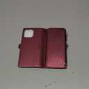 Defencase Compatible with iPhone 16 Pro Max Case Wallet with RFID Blocking Card Holder for Woman, PU Leather Magnetic Snap Flip Zipper Strap Wallet Phone Case Fit for iPhone 16 Pro Max 6.9", Wine Red
