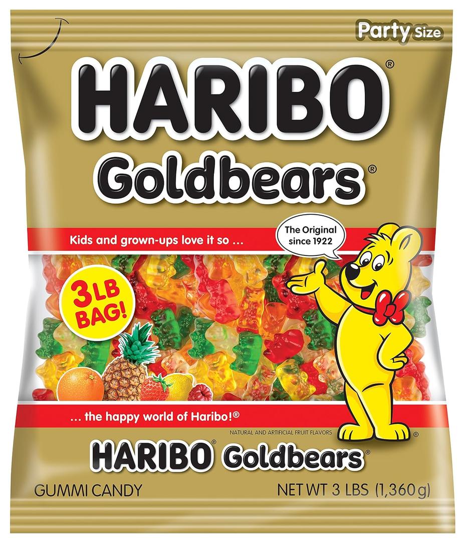 HARIBO Goldbears Fruity Gummy Candy, 3 lb. Bag (Pack of 4) (EXP 03/31/27)